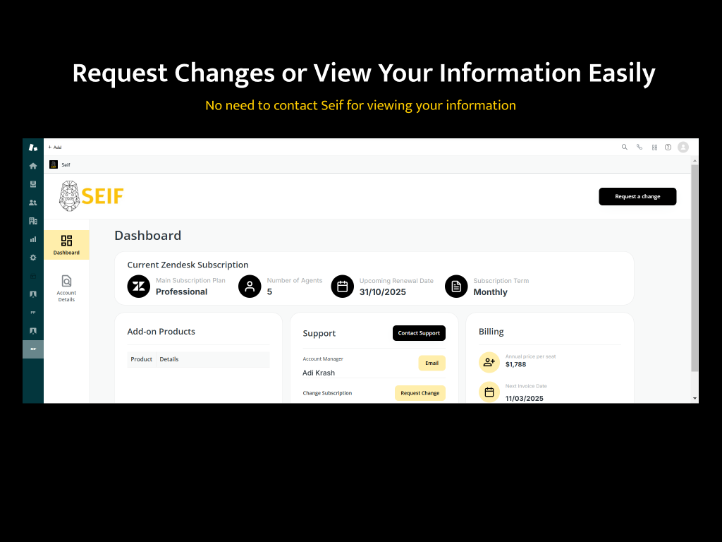 Captura de pantalla de la app de autoservicio en el marketplace de Zendesk.